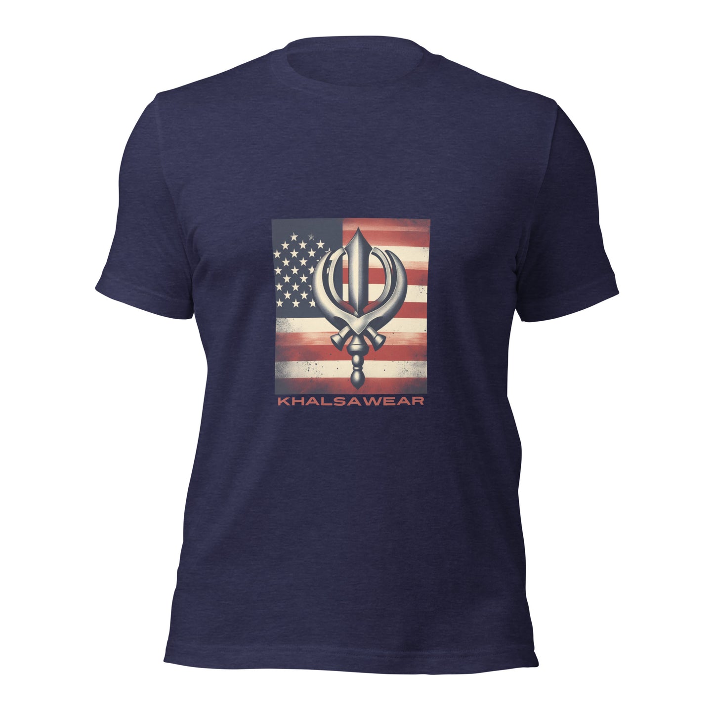 Khanda and American Flag (Unisex t-shirt)