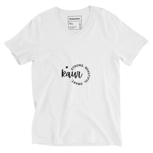 Kaur strong beautiful smart (Unisex Short Sleeve V-Neck T-Shirt)